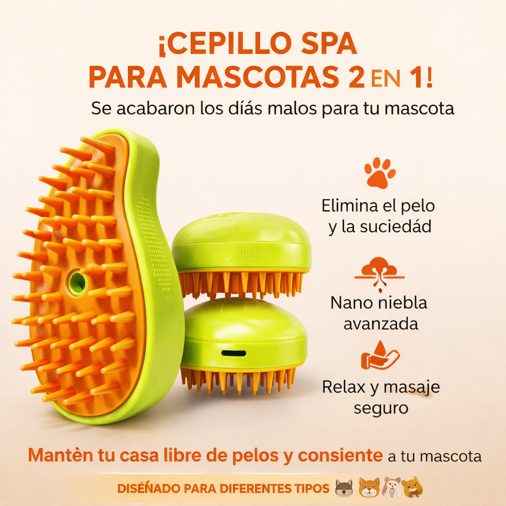 Cepillo SPA para mascotas 2 en 1