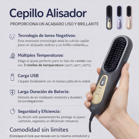 Cepillo Alisador Recargable