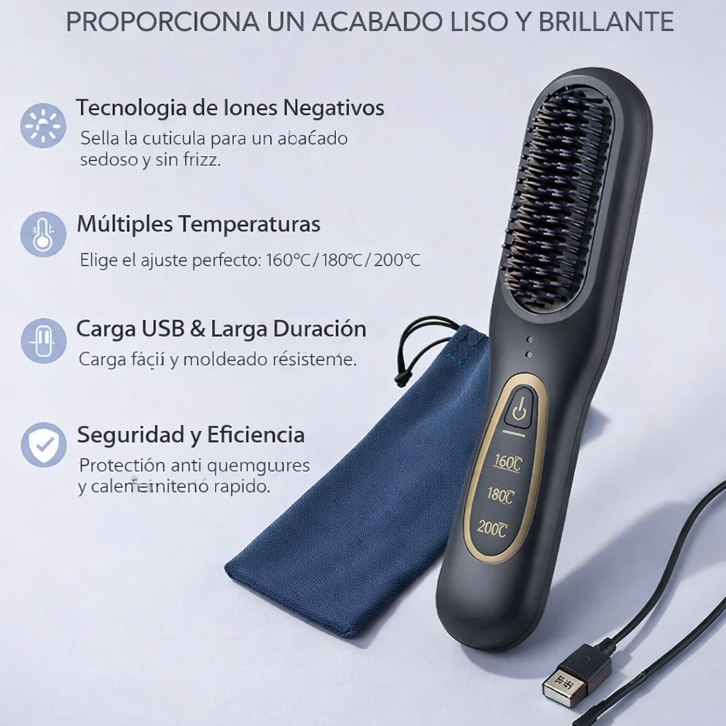 Cepillo Alisador Recargable