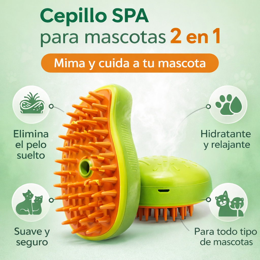 Cepillo SPA para mascotas 2 en 1