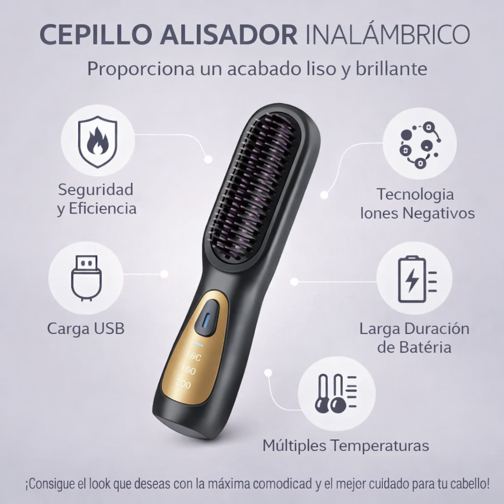 Cepillo Alisador Recargable