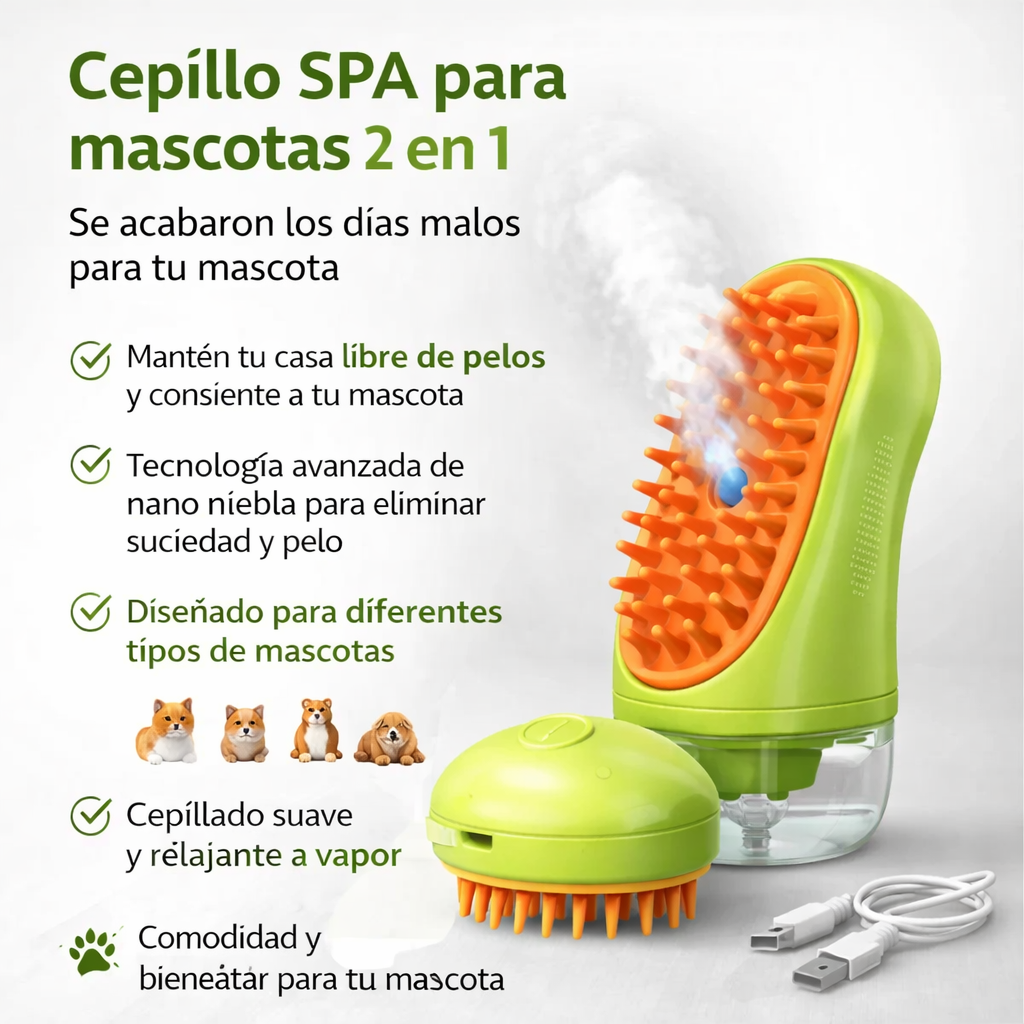 Cepillo SPA para mascotas 2 en 1